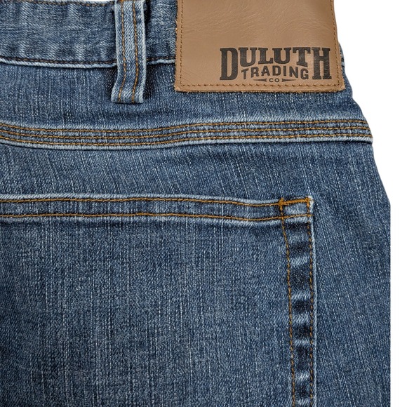 Duluth Trading Co Flex Ballroom Jeans Men's 38x28 Blue Relaxed Fit Cotton Blend - Picture 10 of 11